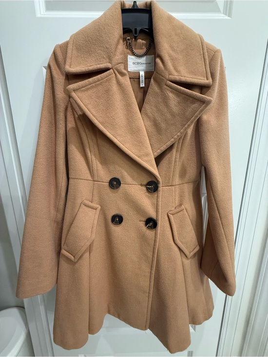 BCBGeneration Jackets & Blazers - BCBGeneration Women's Camel Double-Breasted Peacoat